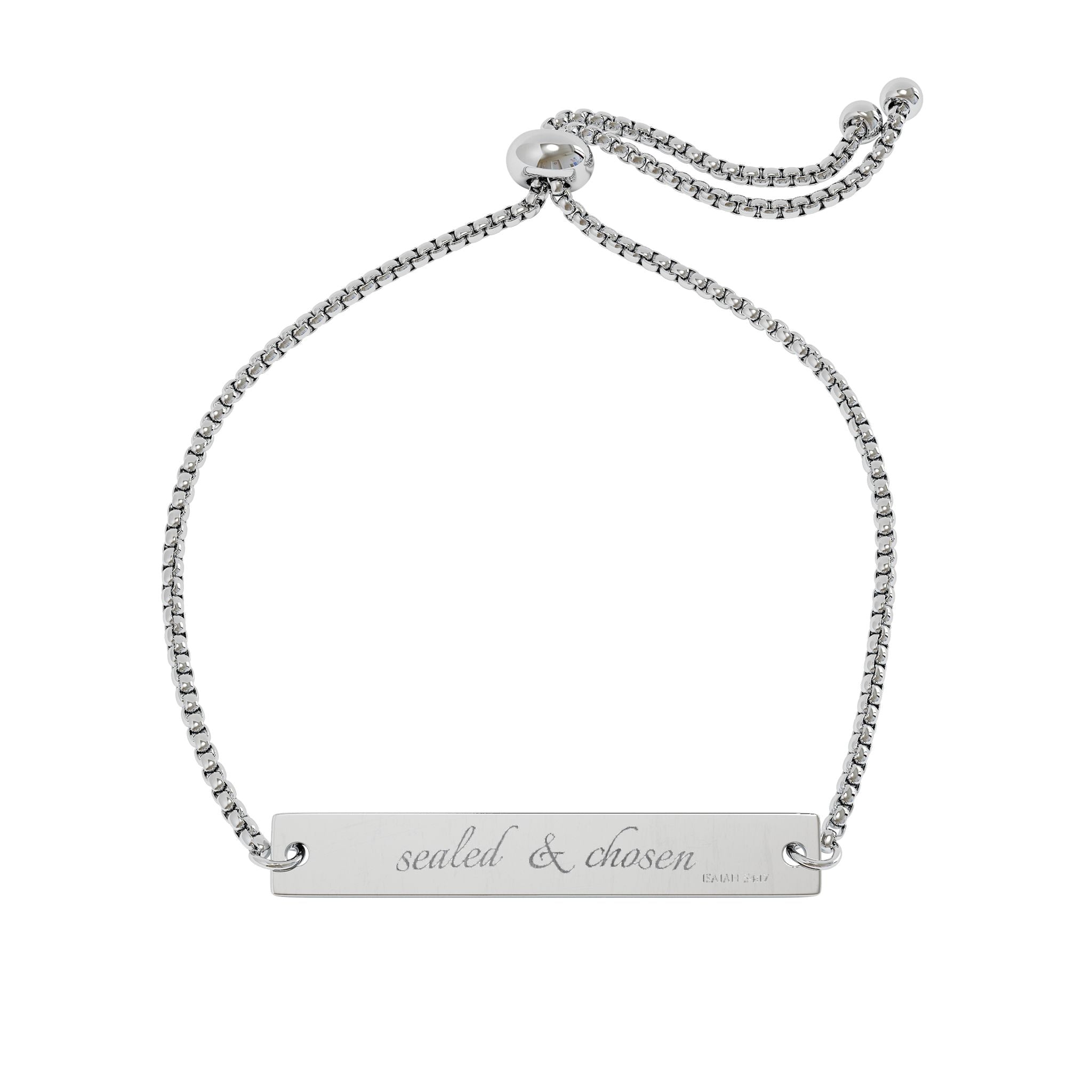 Adjustable Engraved Bar Bracelet — Personalized Gold or Rose-Gold Slider Bracelet