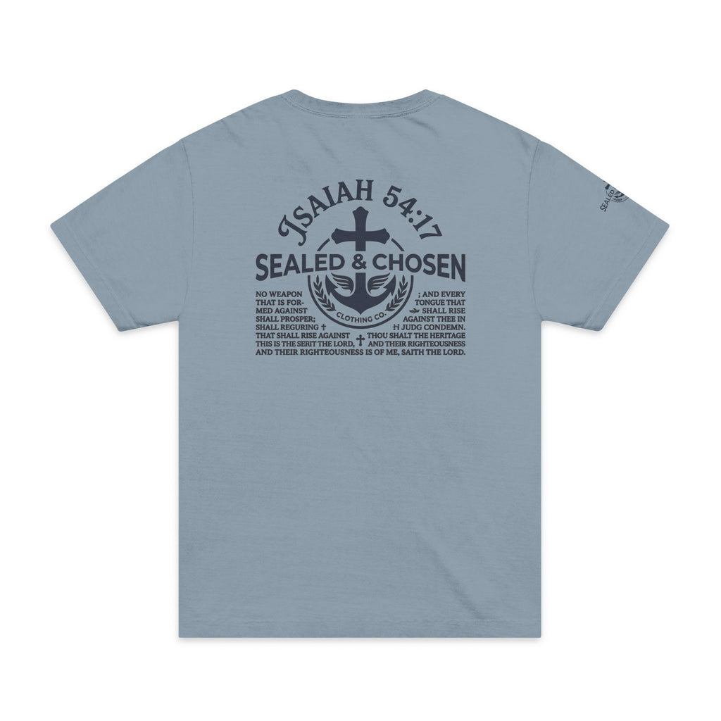 Isaiah 54:17 Oversized Tee — Sealed & Chosen Faith Graphic Shirt