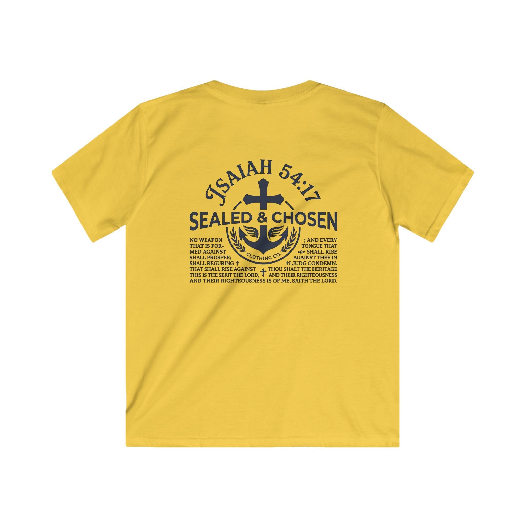 Kids Tee — "Sealed & Chosen" Christian Anchor Shirt (Isaiah 54:17)