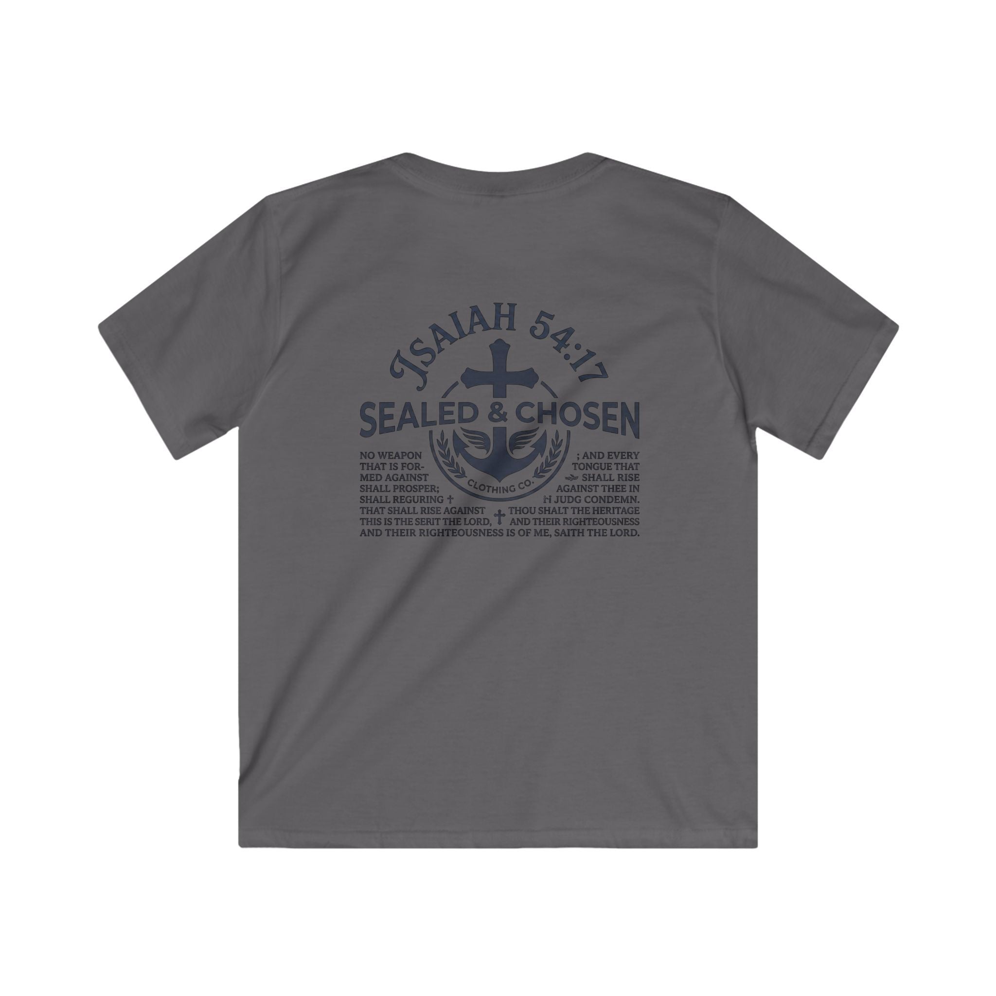 Kids Tee — "Sealed & Chosen" Christian Anchor Shirt (Isaiah 54:17)