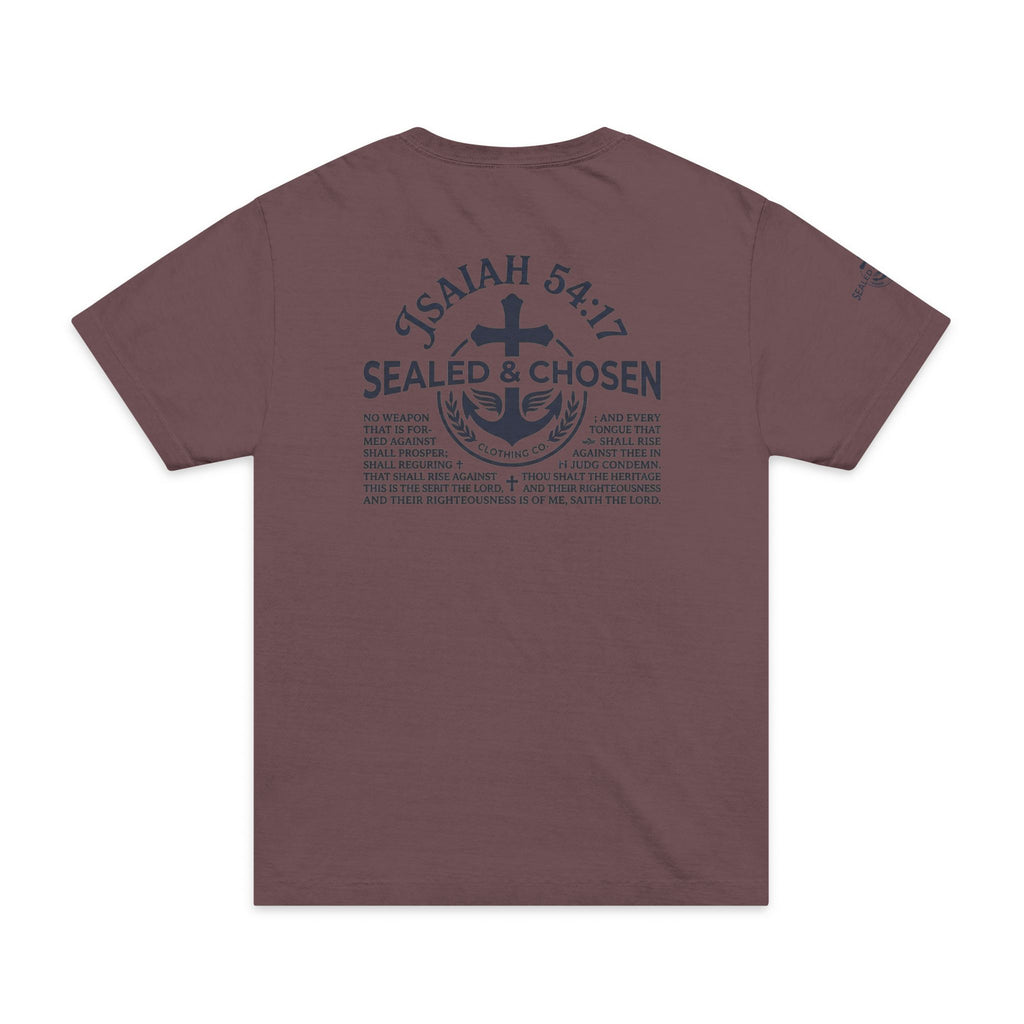 Isaiah 54:17 Oversized Tee — Sealed & Chosen Faith Graphic Shirt