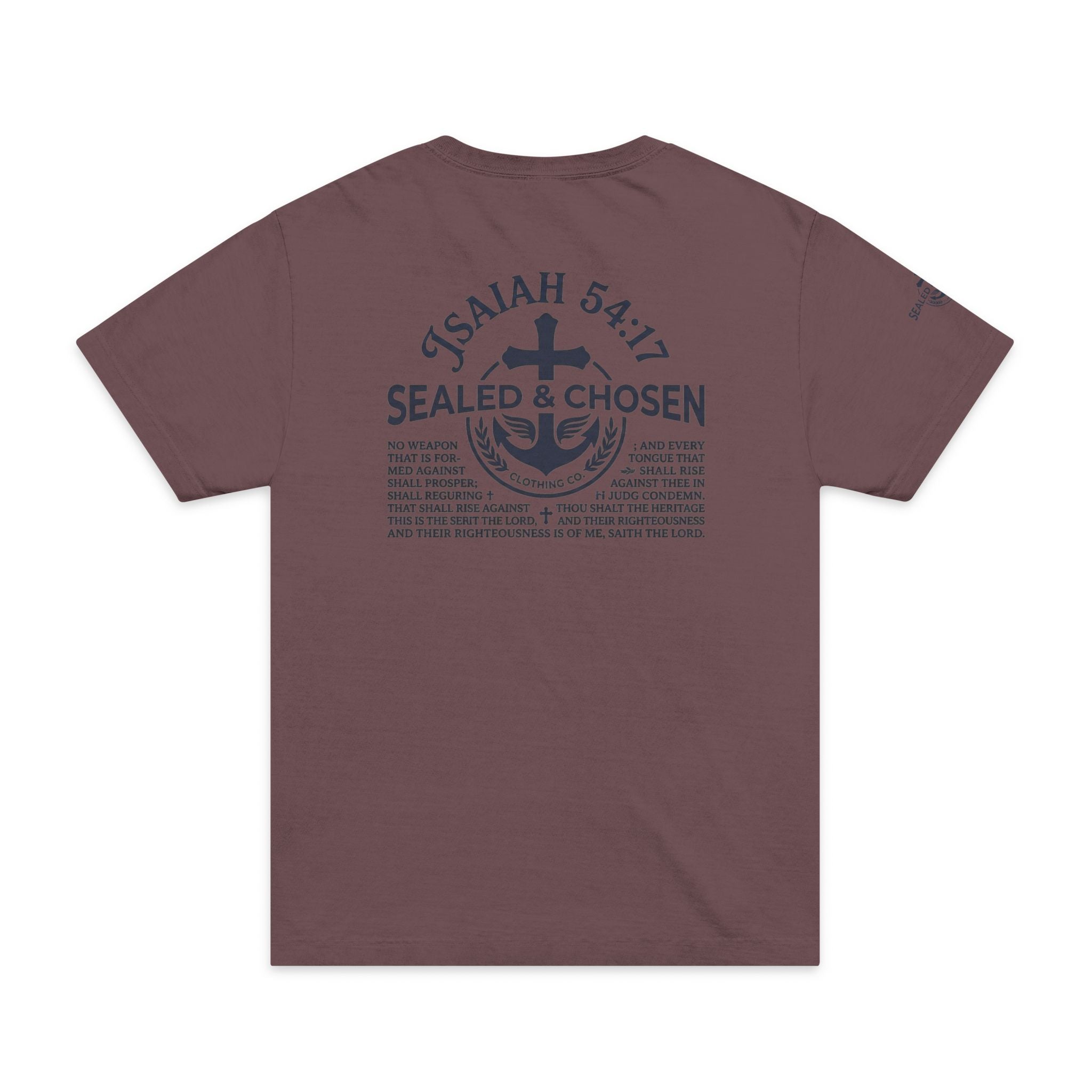 Isaiah 54:17 Oversized Tee — Sealed & Chosen Faith Graphic Shirt