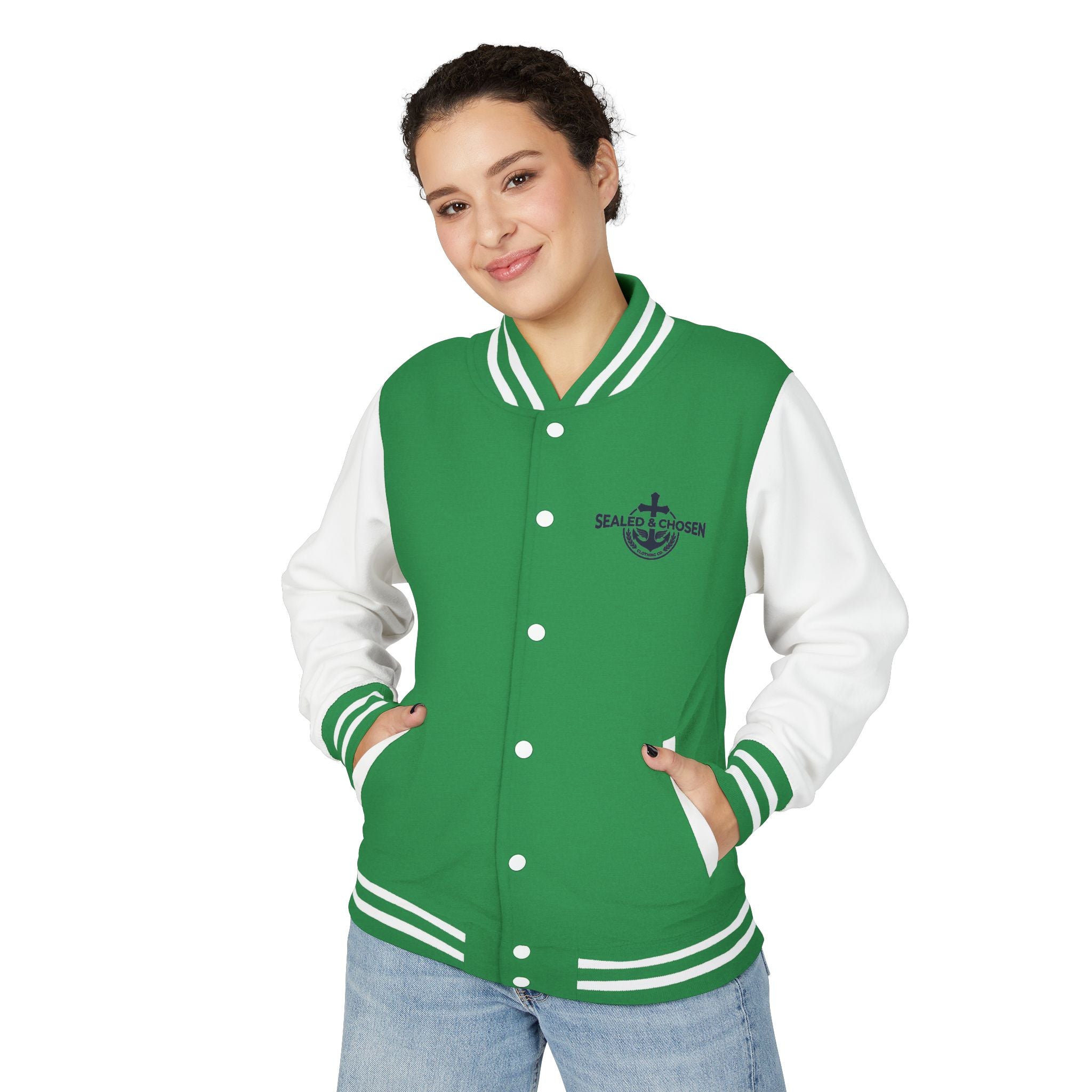 Isaiah 54:17 Varsity Letterman Jacket — Sealed & Chosen Faith Apparel