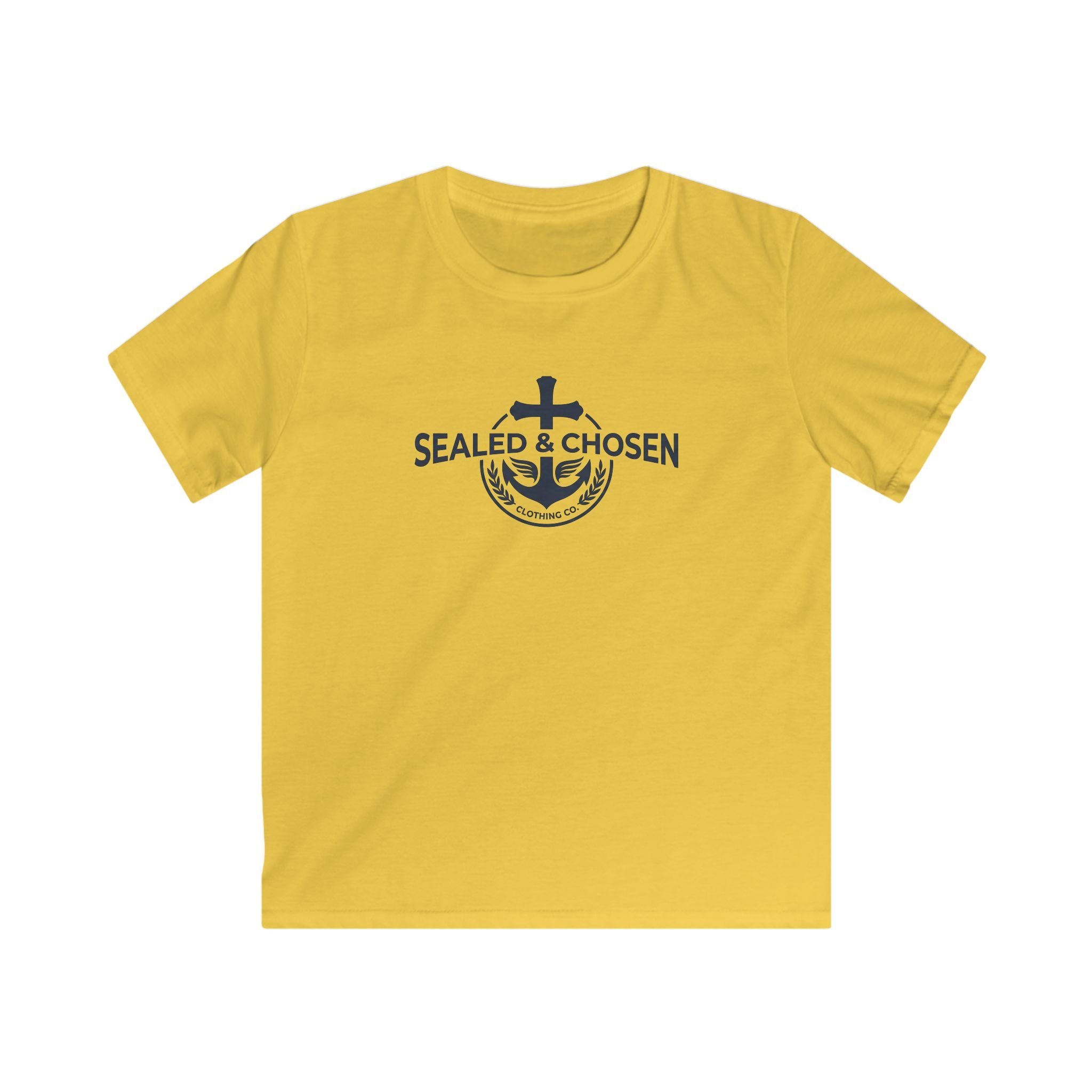 Kids Tee — "Sealed & Chosen" Christian Anchor Shirt (Isaiah 54:17)