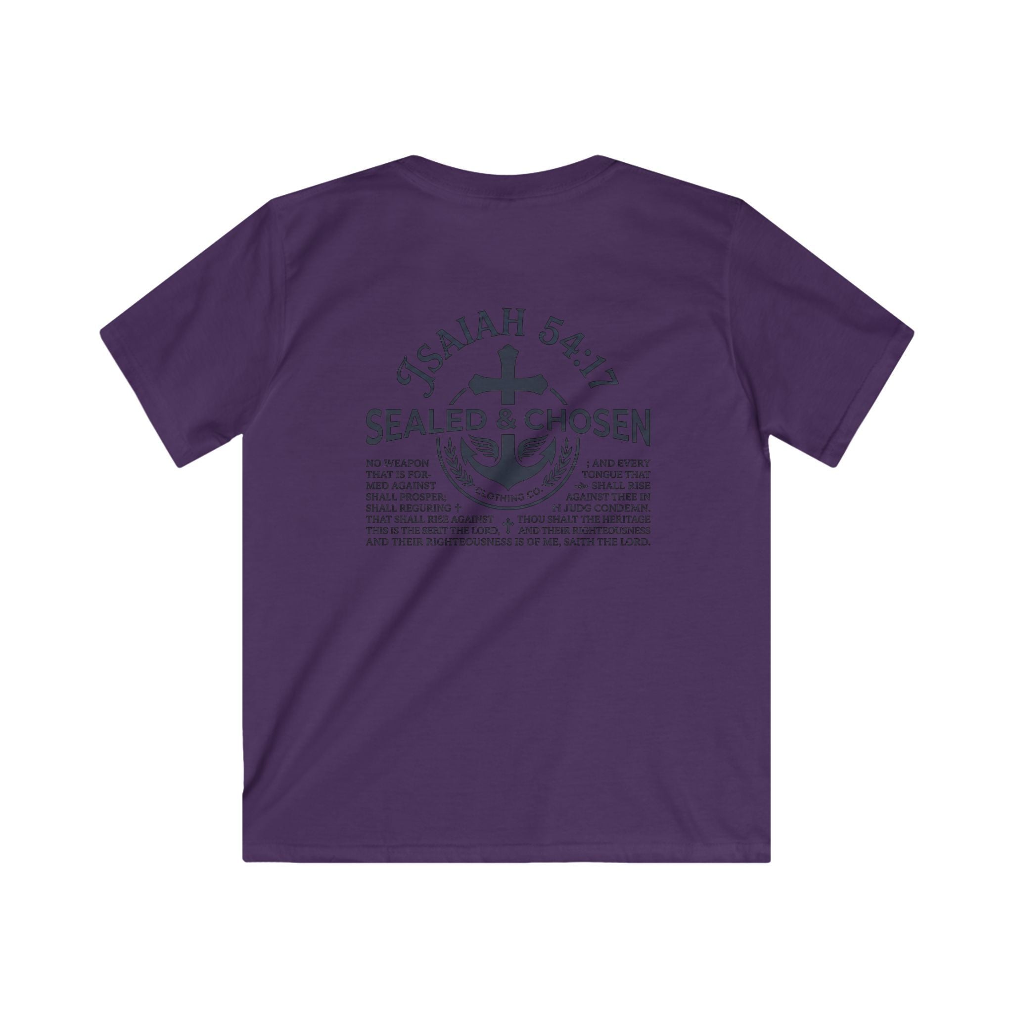 Kids Tee — "Sealed & Chosen" Christian Anchor Shirt (Isaiah 54:17)