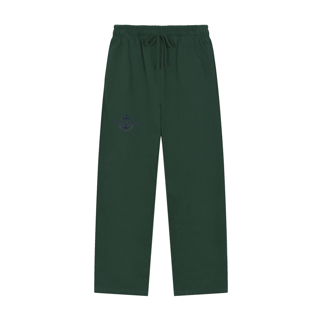 Solid Color Straight-Leg Sweatpants