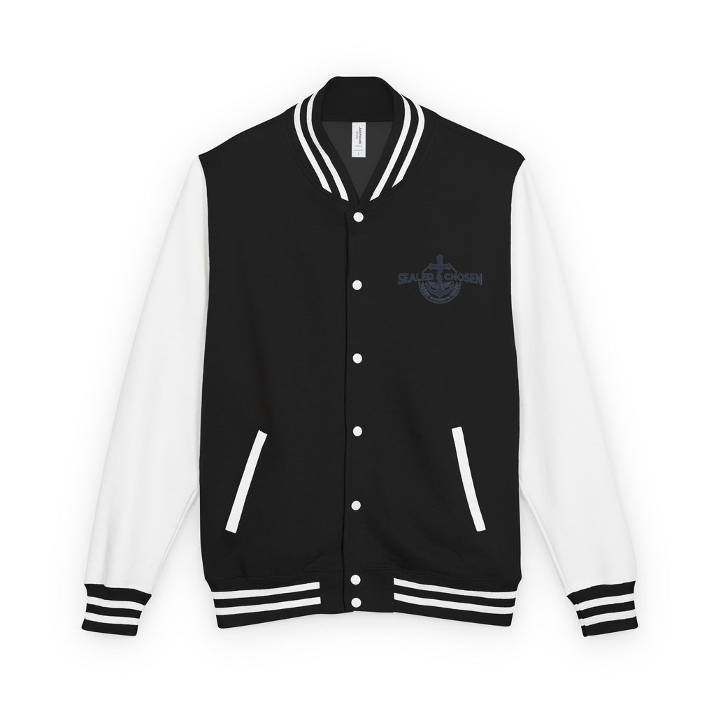 Isaiah 54:17 Varsity Letterman Jacket — Sealed & Chosen Faith Apparel