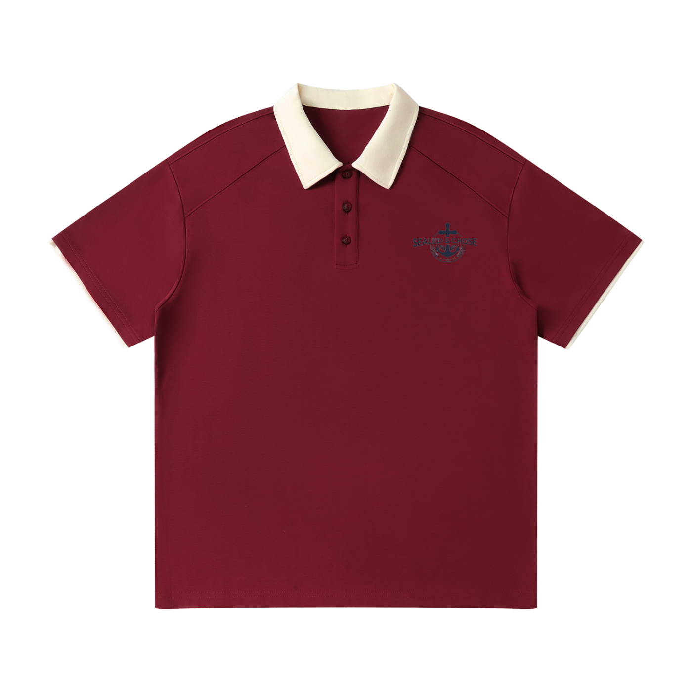 Contrast Collar Raglan Polo Shirt