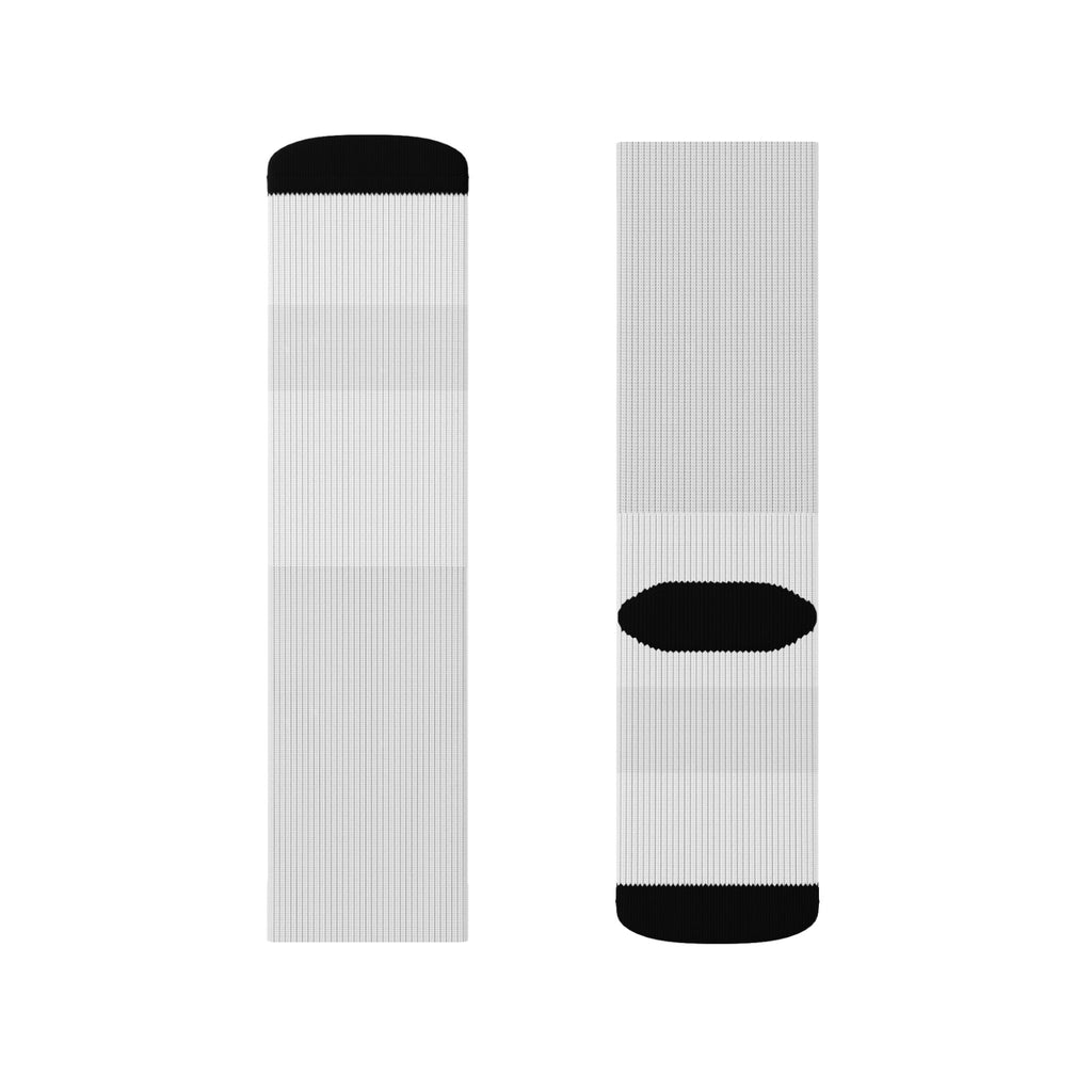 Custom Sublimation Crew Socks — Lightweight White Athletic Socks with Small Logo