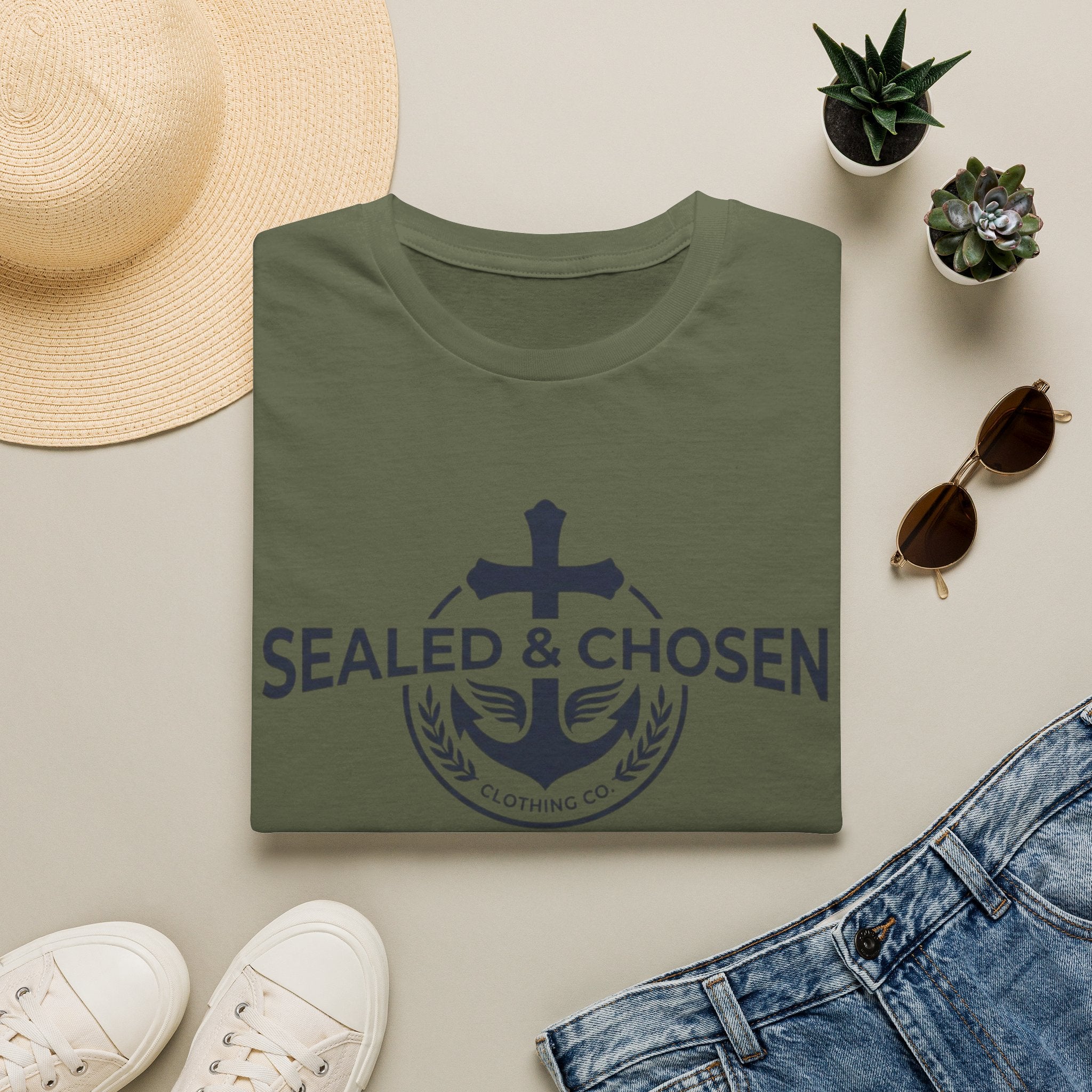 Sealed & Chosen Anchor T-Shirt — Christian Faith Logo Tee