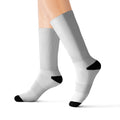 Custom Sublimation Crew Socks — Lightweight White Athletic Socks with Small Logo