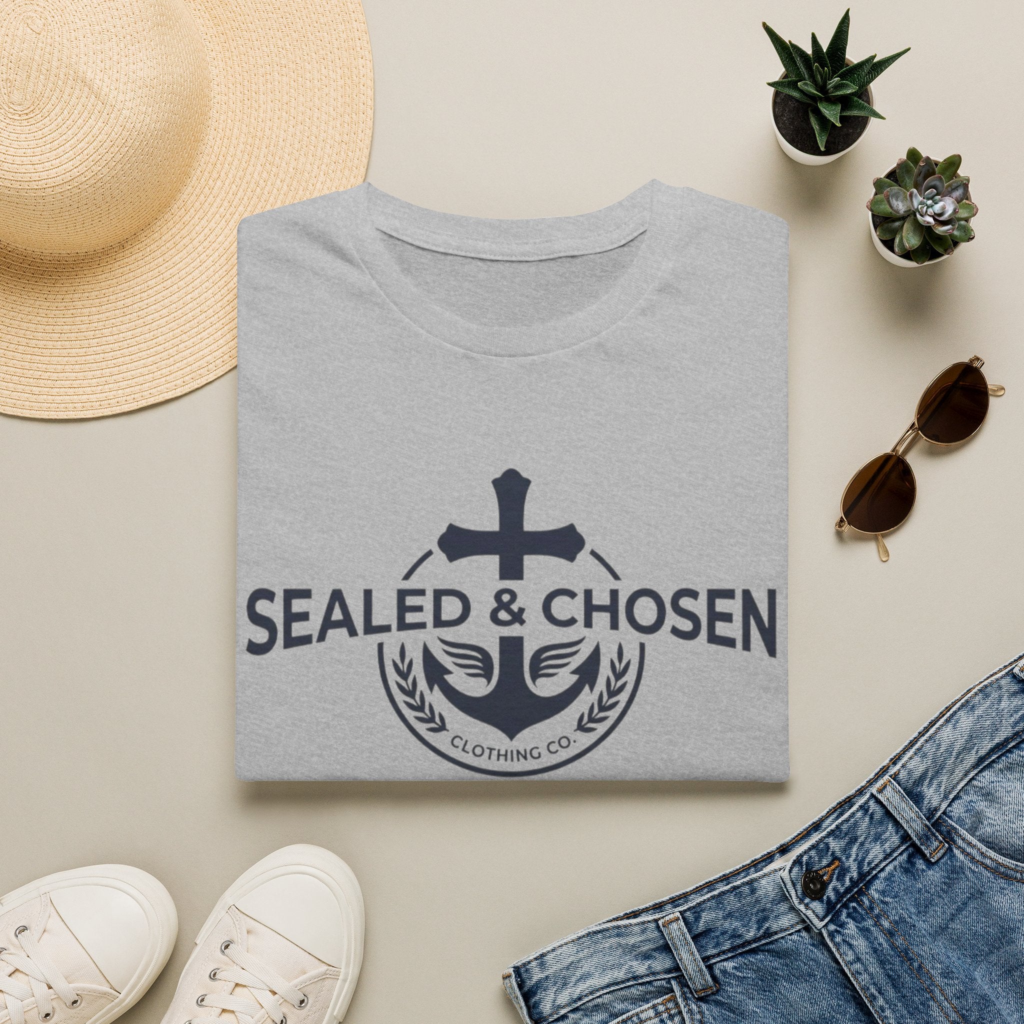 Sealed & Chosen Anchor T-Shirt — Christian Faith Logo Tee