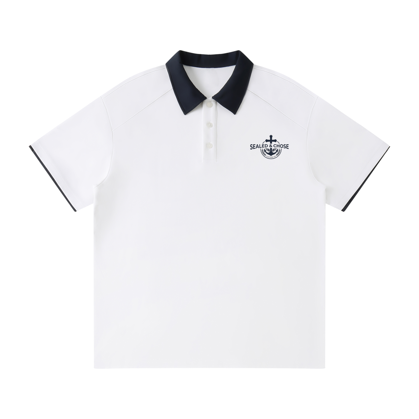 Contrast Collar Raglan Polo Shirt