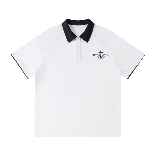 Contrast Collar Raglan Polo Shirt