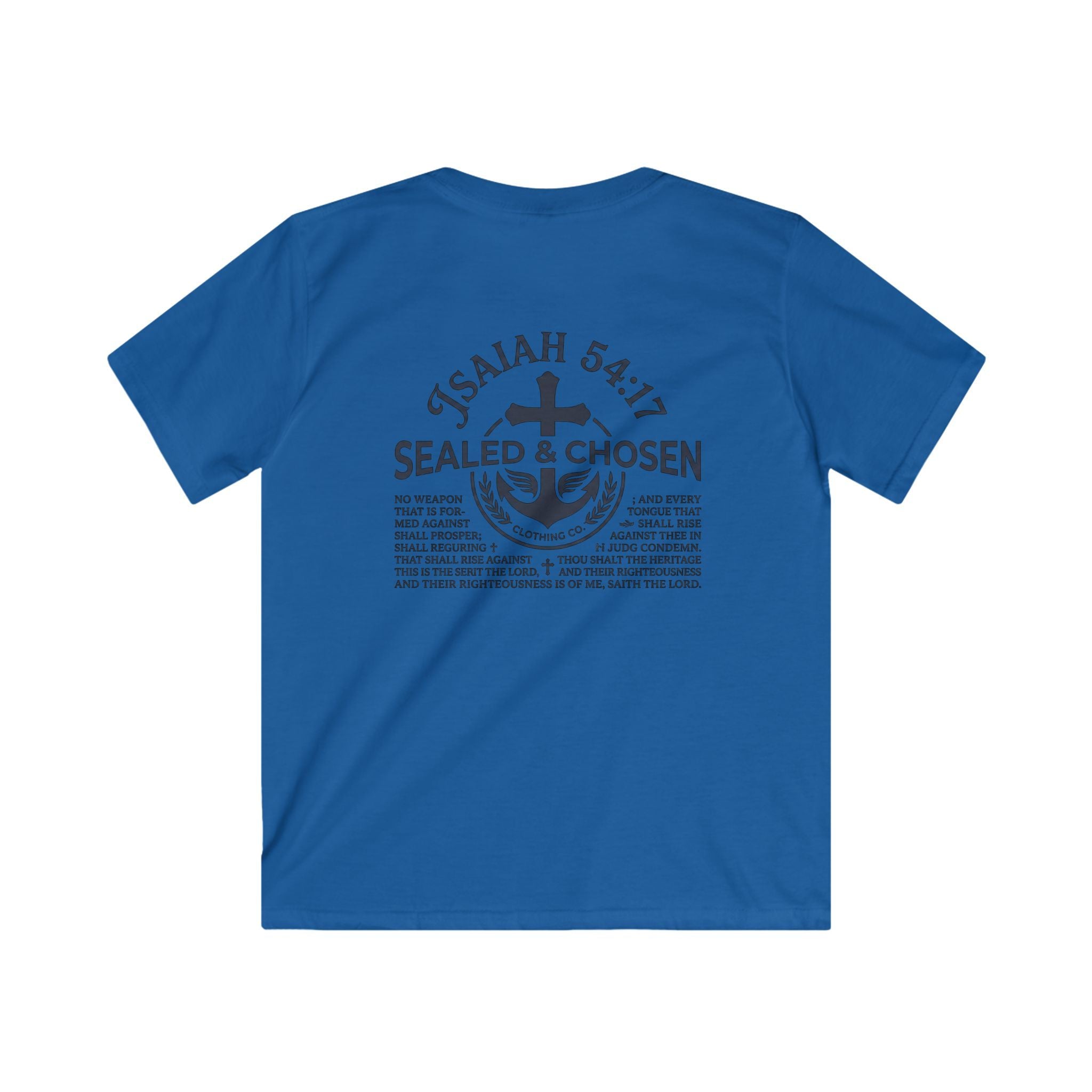 Kids Tee — "Sealed & Chosen" Christian Anchor Shirt (Isaiah 54:17)