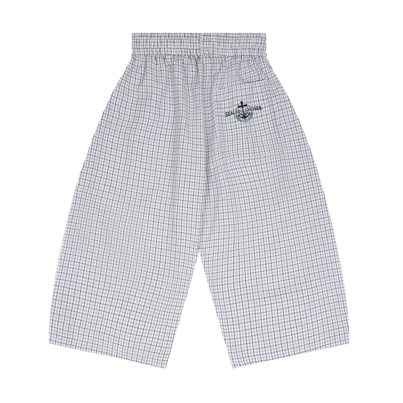 Unisex Plaid Loose Capri Shorts