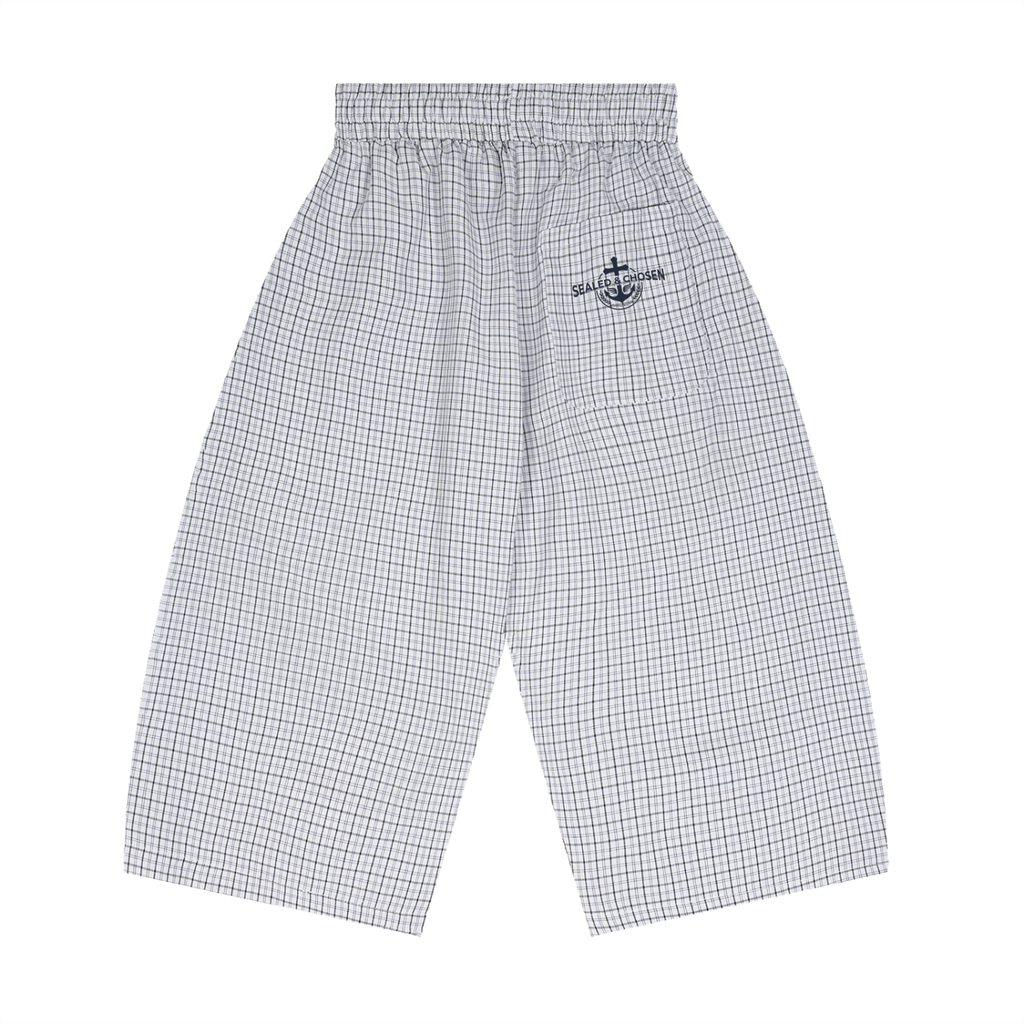 Unisex Plaid Loose Capri Shorts