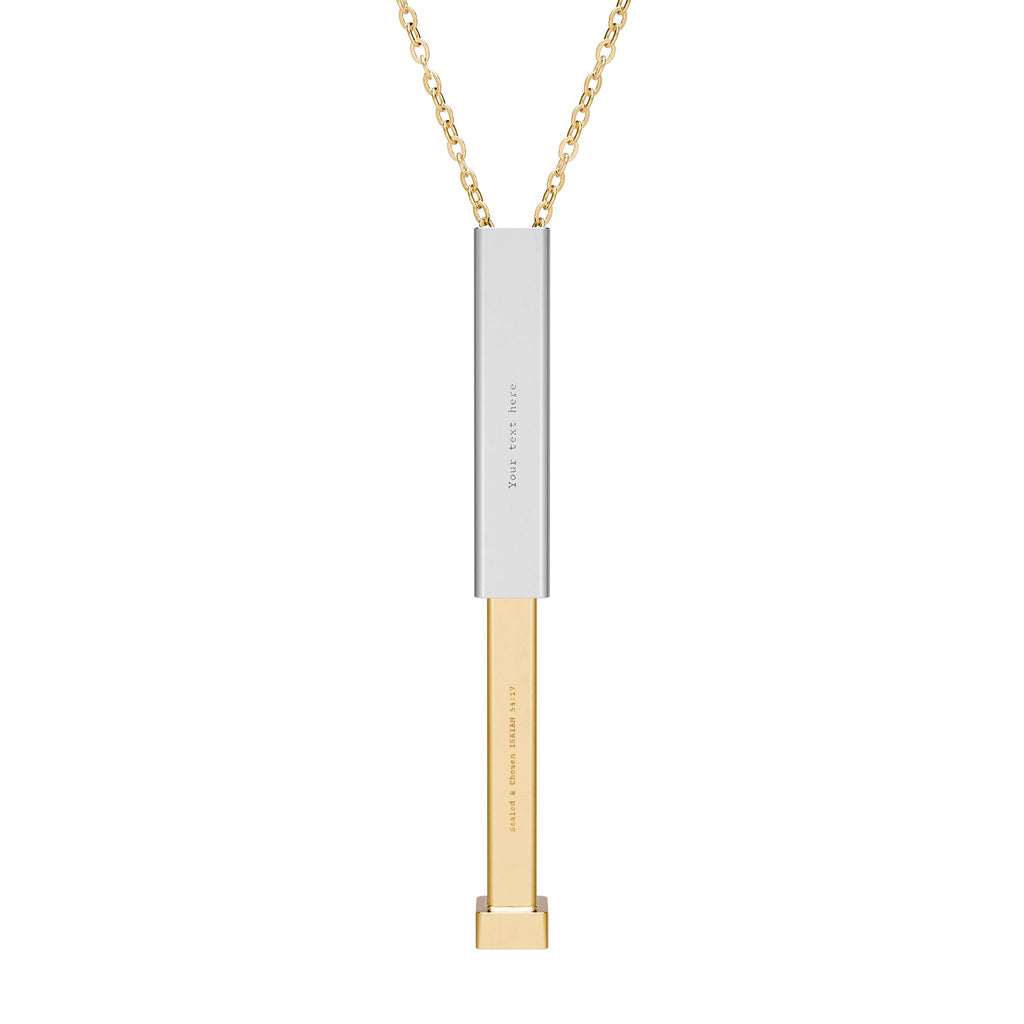 Sliding Bar Necklace — Hidden Message Engravable Pendant