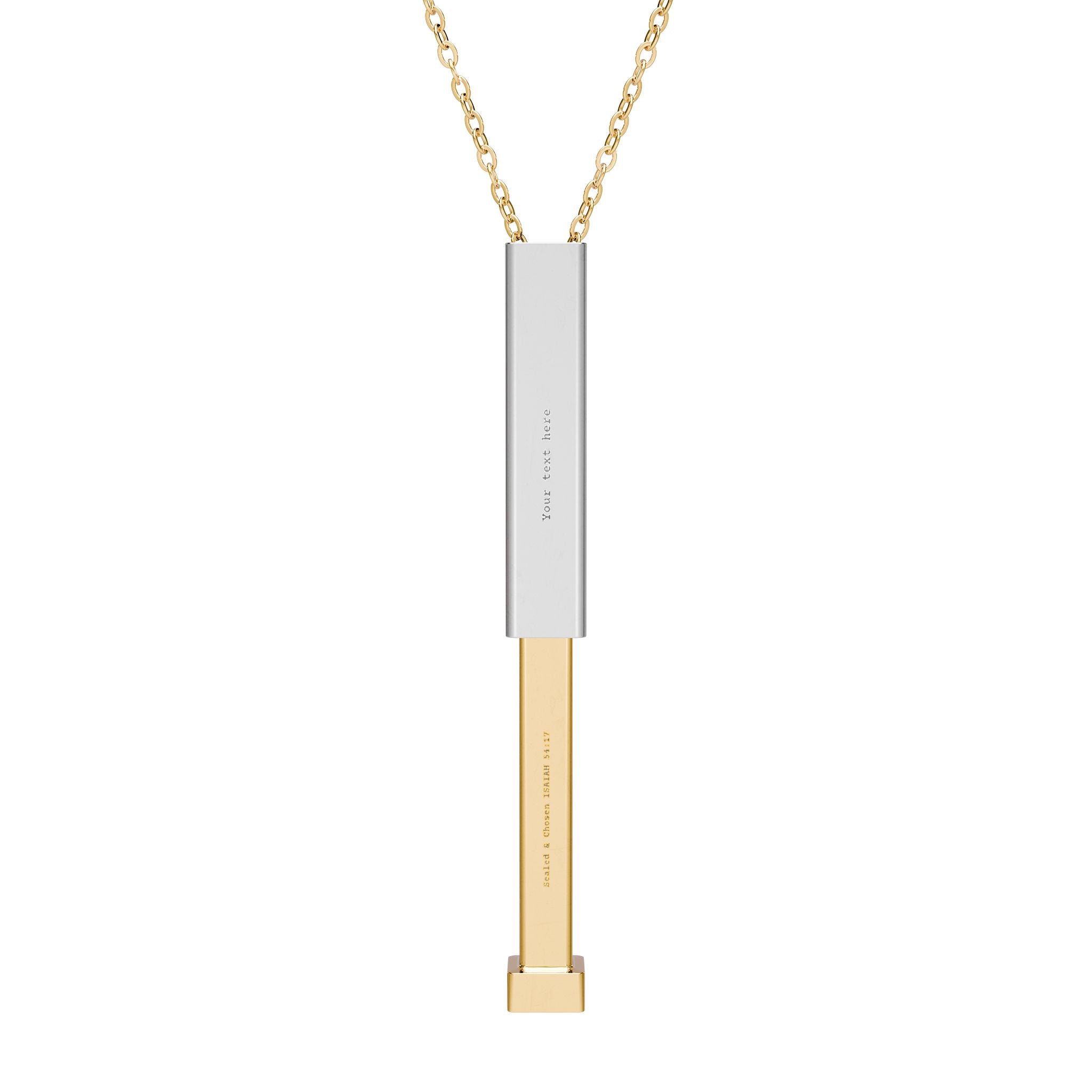 Sliding Bar Necklace — Hidden Message Engravable Pendant