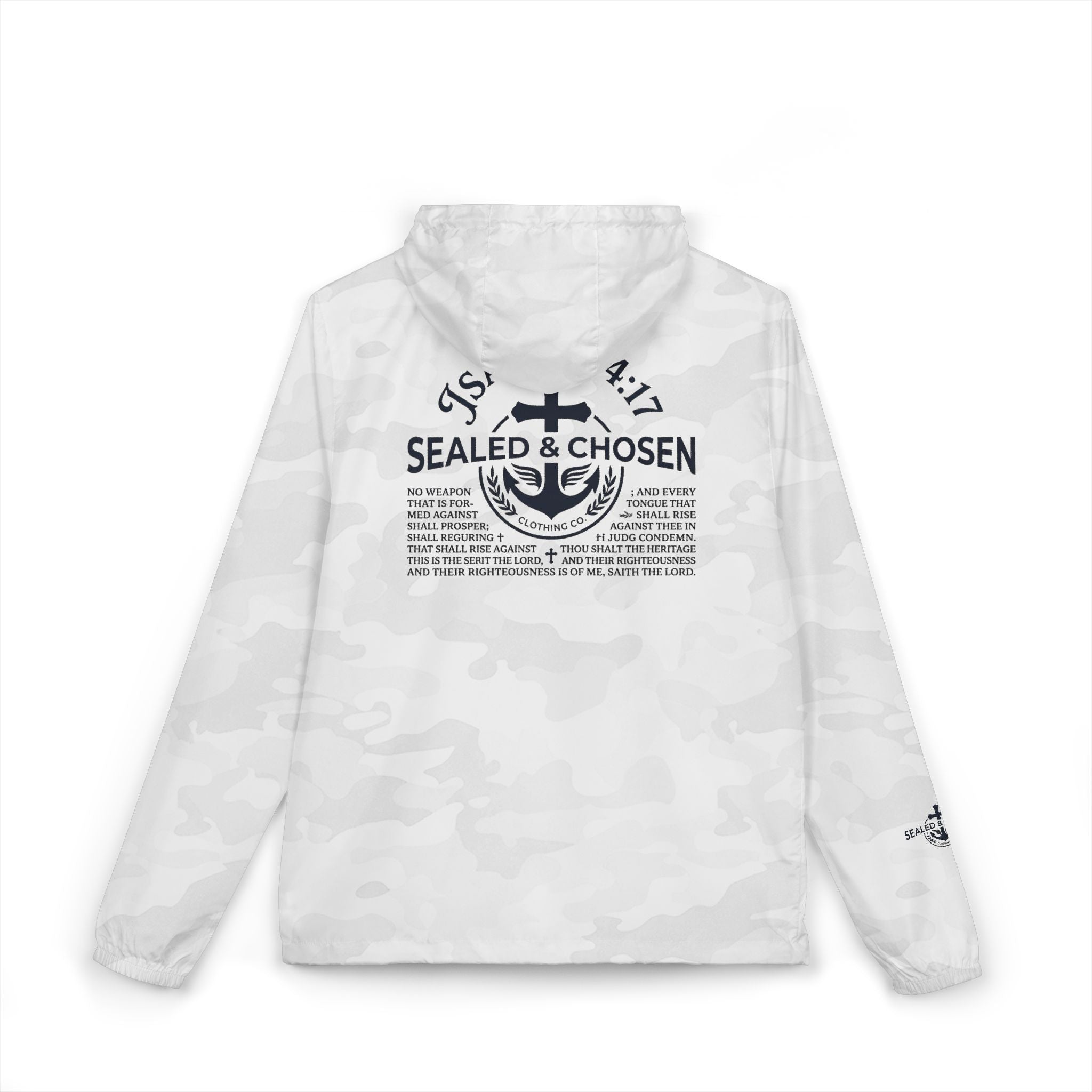 Windbreaker Jacket — White Camo ‘Salt & Siren’ Anchor Logo