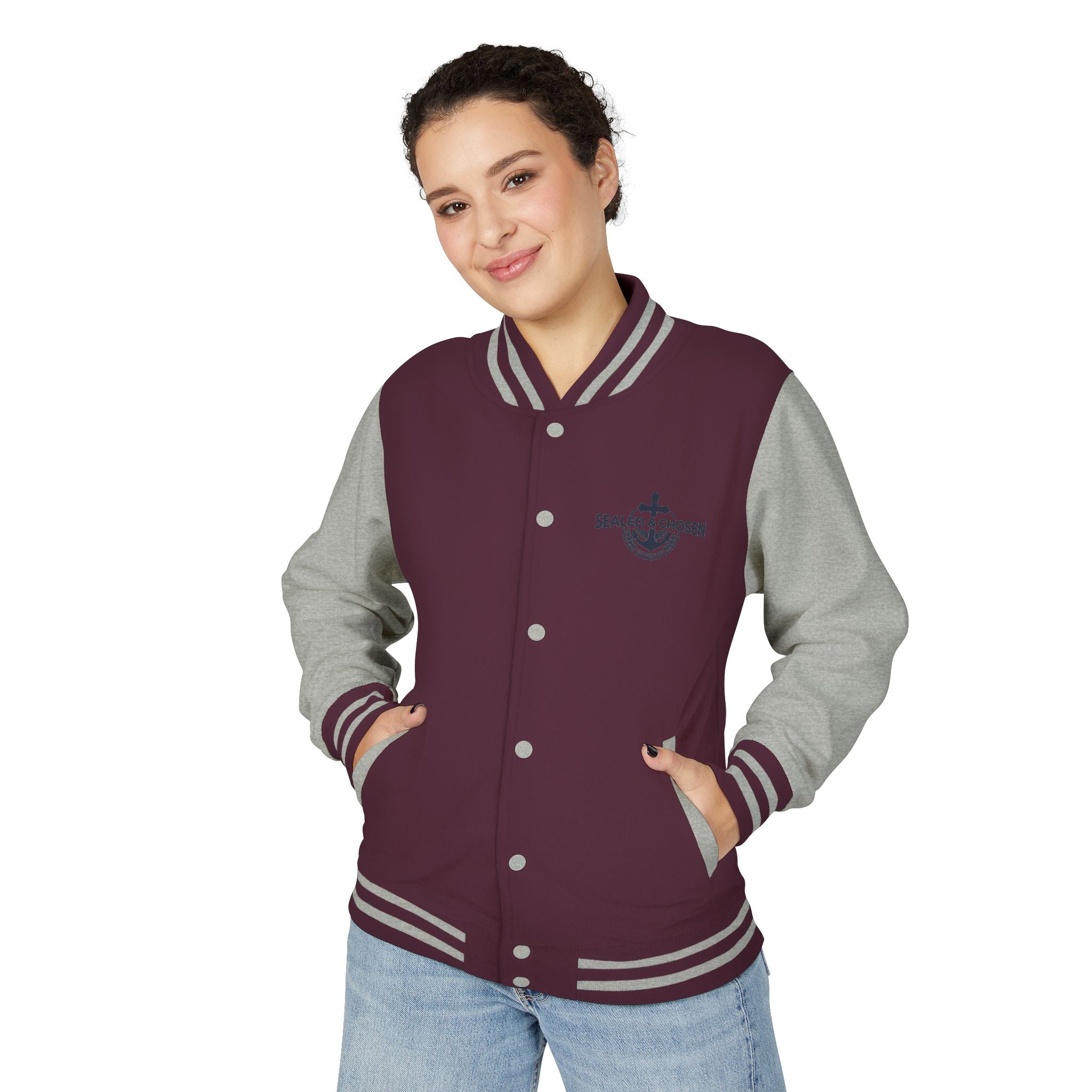 Isaiah 54:17 Varsity Letterman Jacket — Sealed & Chosen Faith Apparel