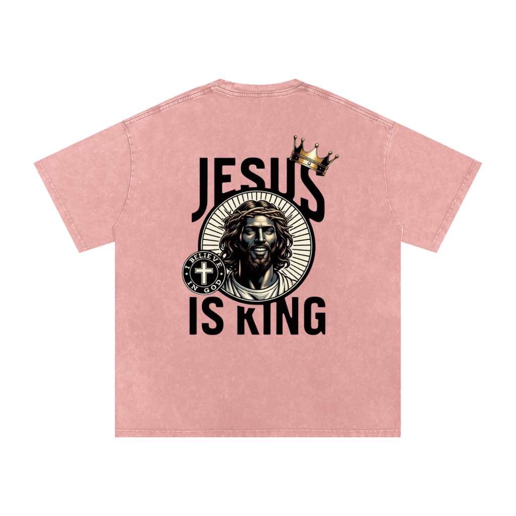 Snow Washed Oversized Cotton T-Shirt