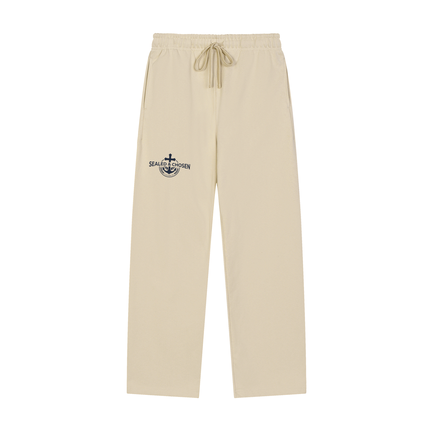 Solid Color Straight-Leg Sweatpants