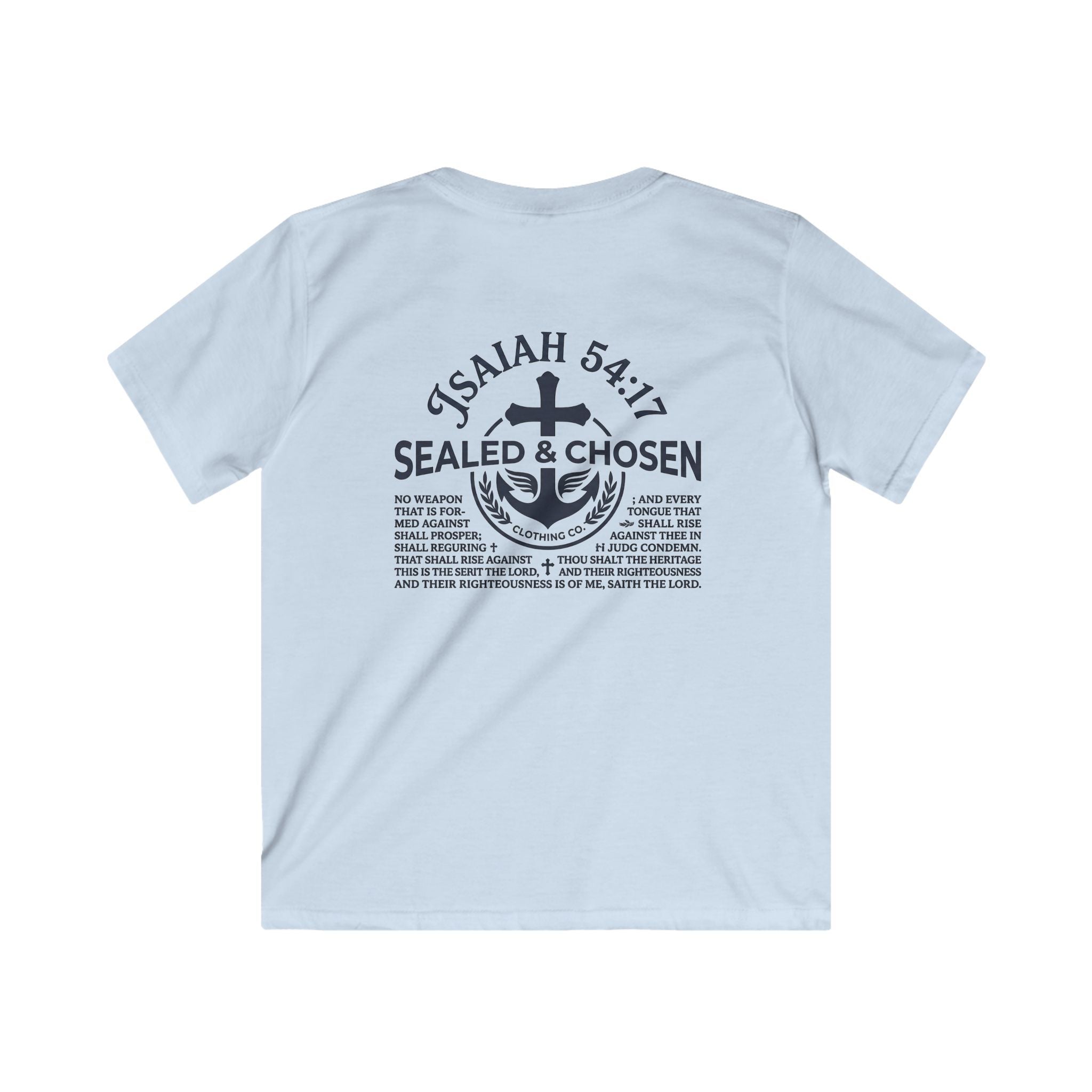 Kids Tee — "Sealed & Chosen" Christian Anchor Shirt (Isaiah 54:17)