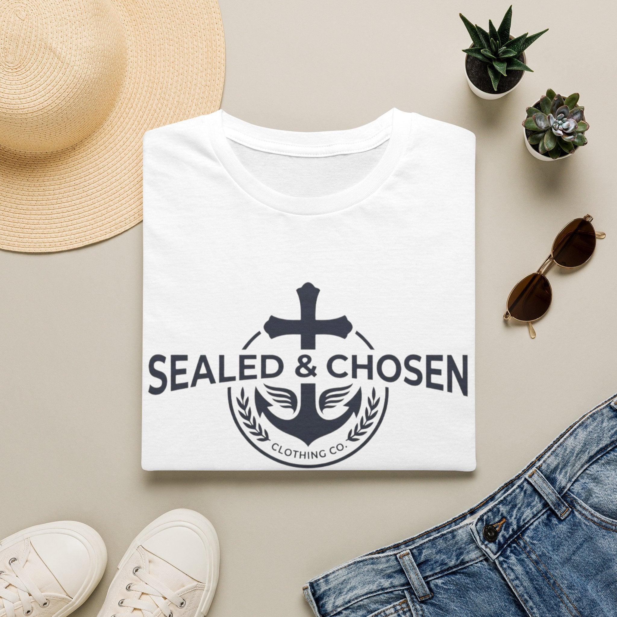 Sealed & Chosen Anchor T-Shirt — Christian Faith Logo Tee