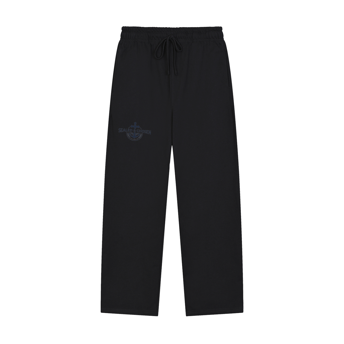 Solid Color Straight-Leg Sweatpants