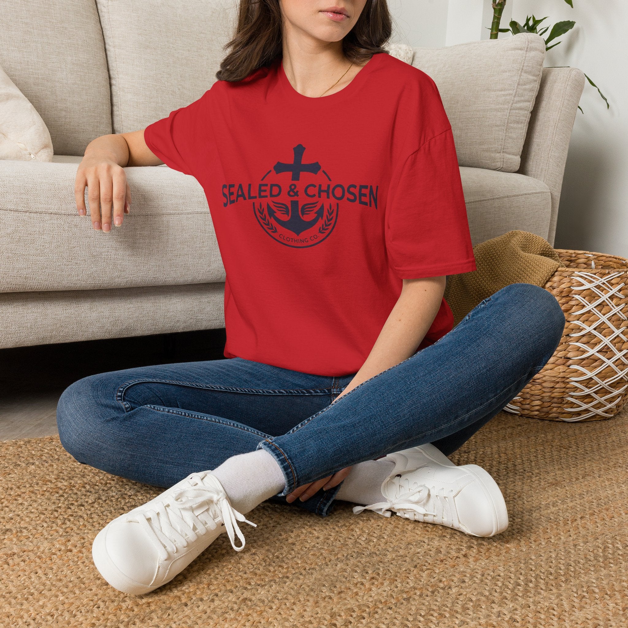 Sealed & Chosen Anchor T-Shirt — Christian Faith Logo Tee