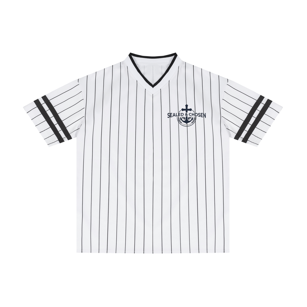 Unisex Striped Loose V-Neck T-Shirt