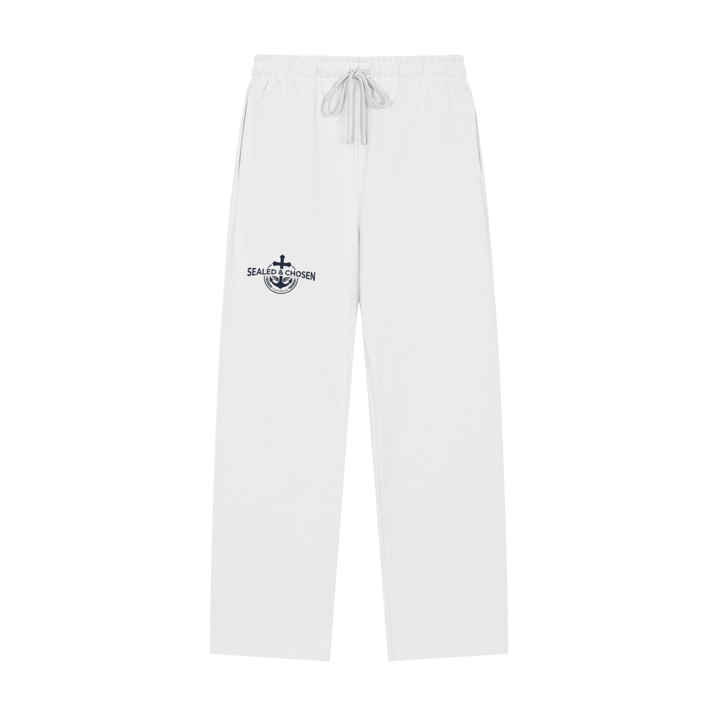 Solid Color Straight-Leg Sweatpants