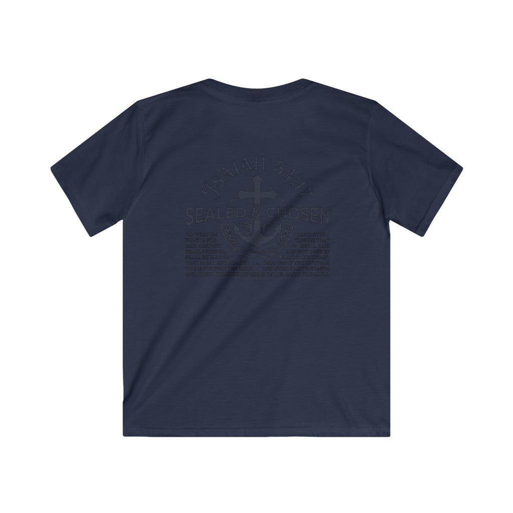Kids Tee — "Sealed & Chosen" Christian Anchor Shirt (Isaiah 54:17)