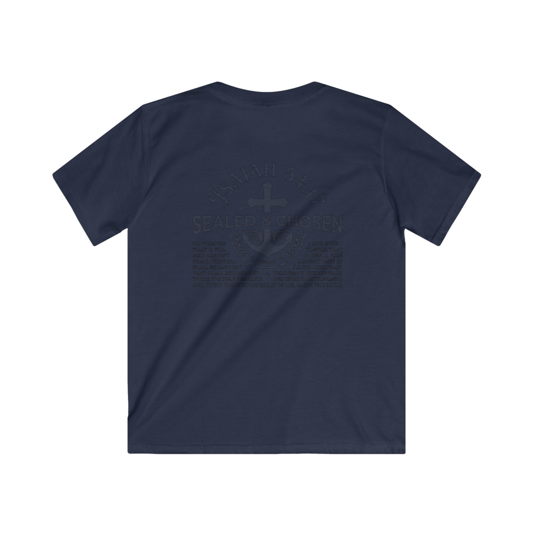 Kids Tee — "Sealed & Chosen" Christian Anchor Shirt (Isaiah 54:17)