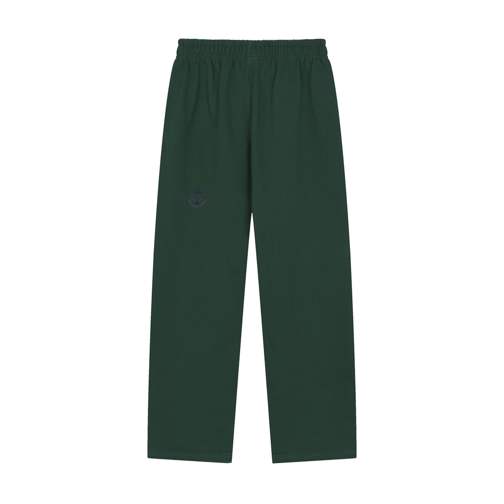 Solid Color Straight-Leg Sweatpants