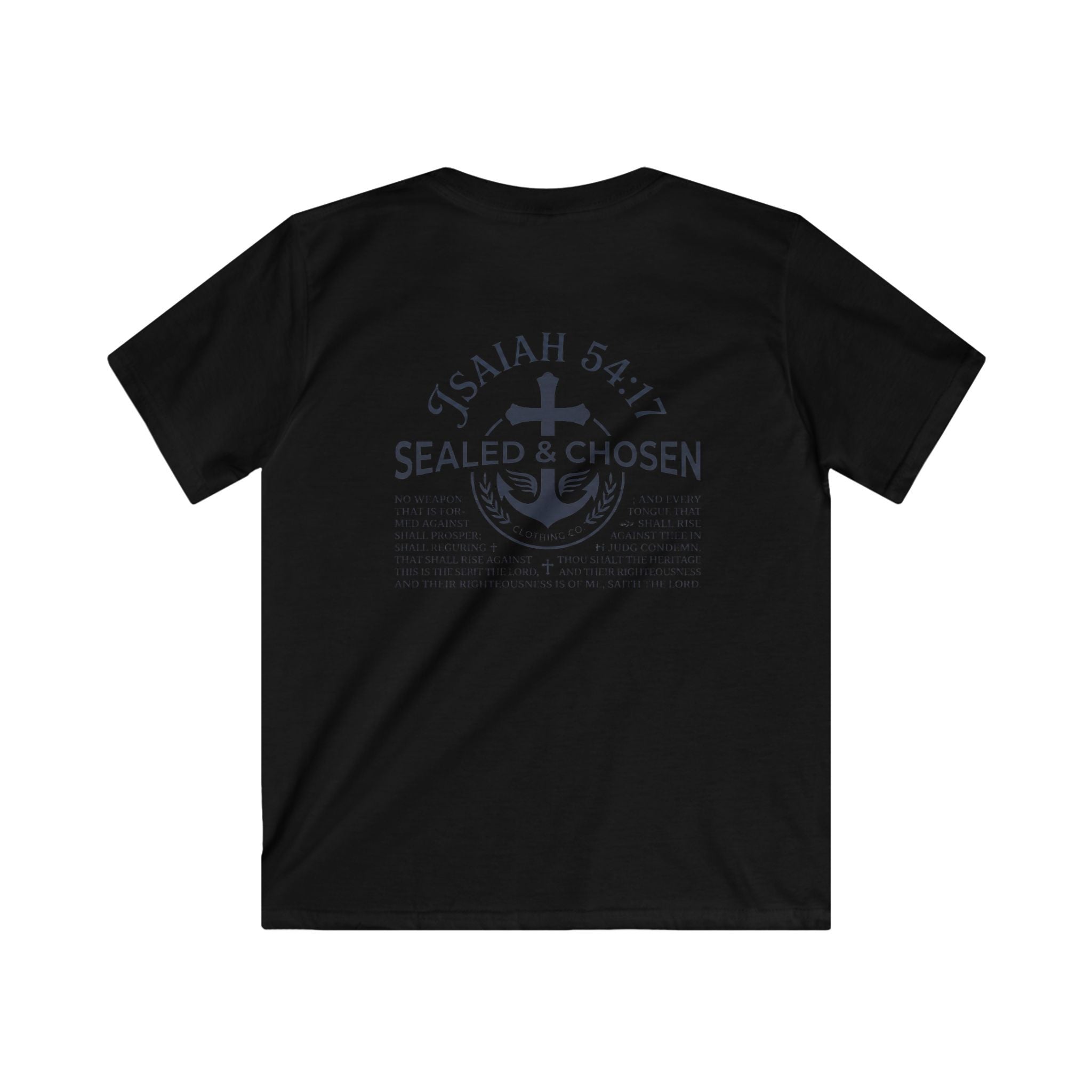 Kids Tee — "Sealed & Chosen" Christian Anchor Shirt (Isaiah 54:17)