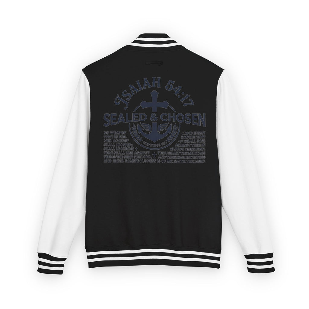 Isaiah 54:17 Varsity Letterman Jacket — Sealed & Chosen Faith Apparel