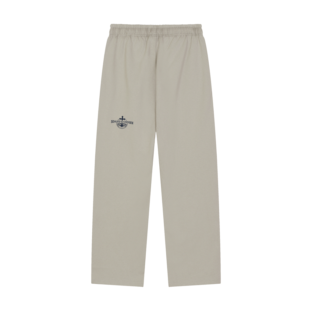 Solid Color Straight-Leg Sweatpants