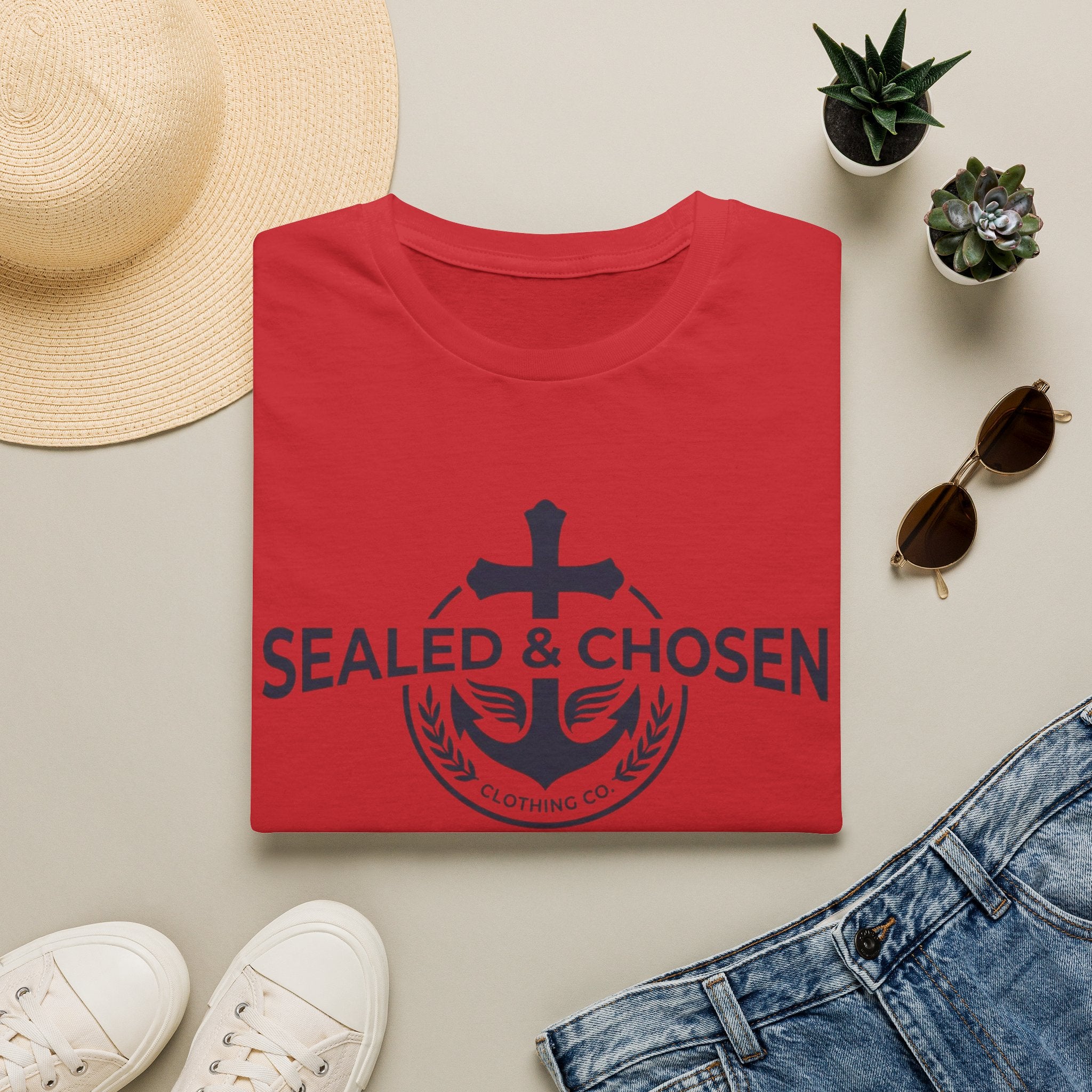 Sealed & Chosen Anchor T-Shirt — Christian Faith Logo Tee
