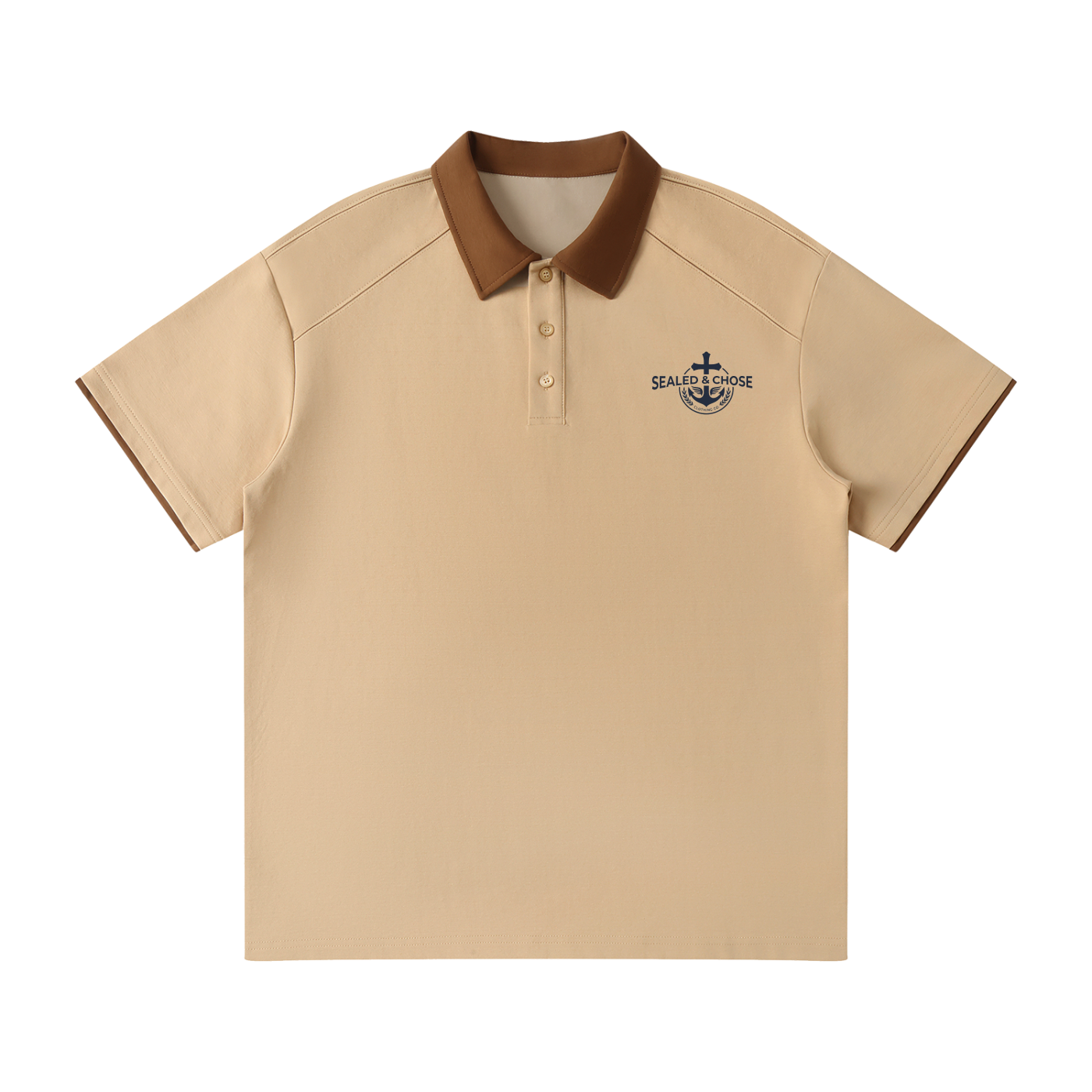 Contrast Collar Raglan Polo Shirt