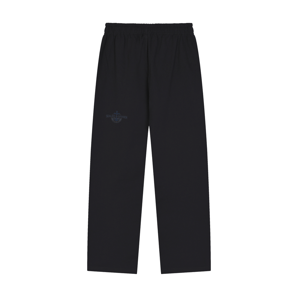 Solid Color Straight-Leg Sweatpants