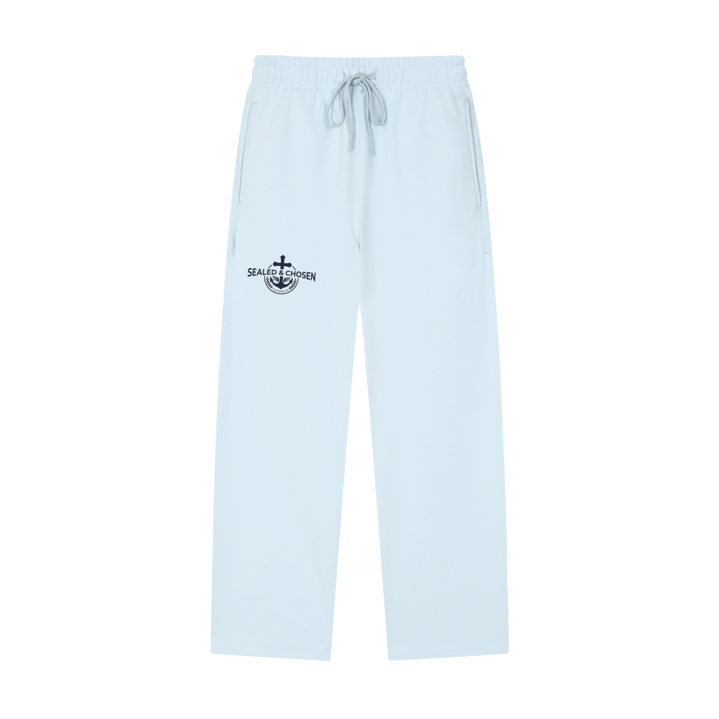 Solid Color Straight-Leg Sweatpants