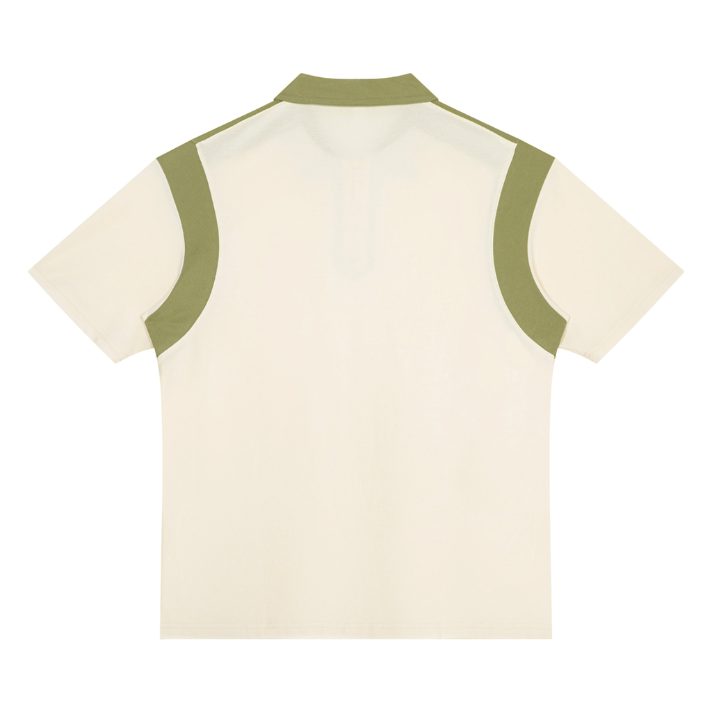 Unisex Color Block Quarter Zip Polo Shirt