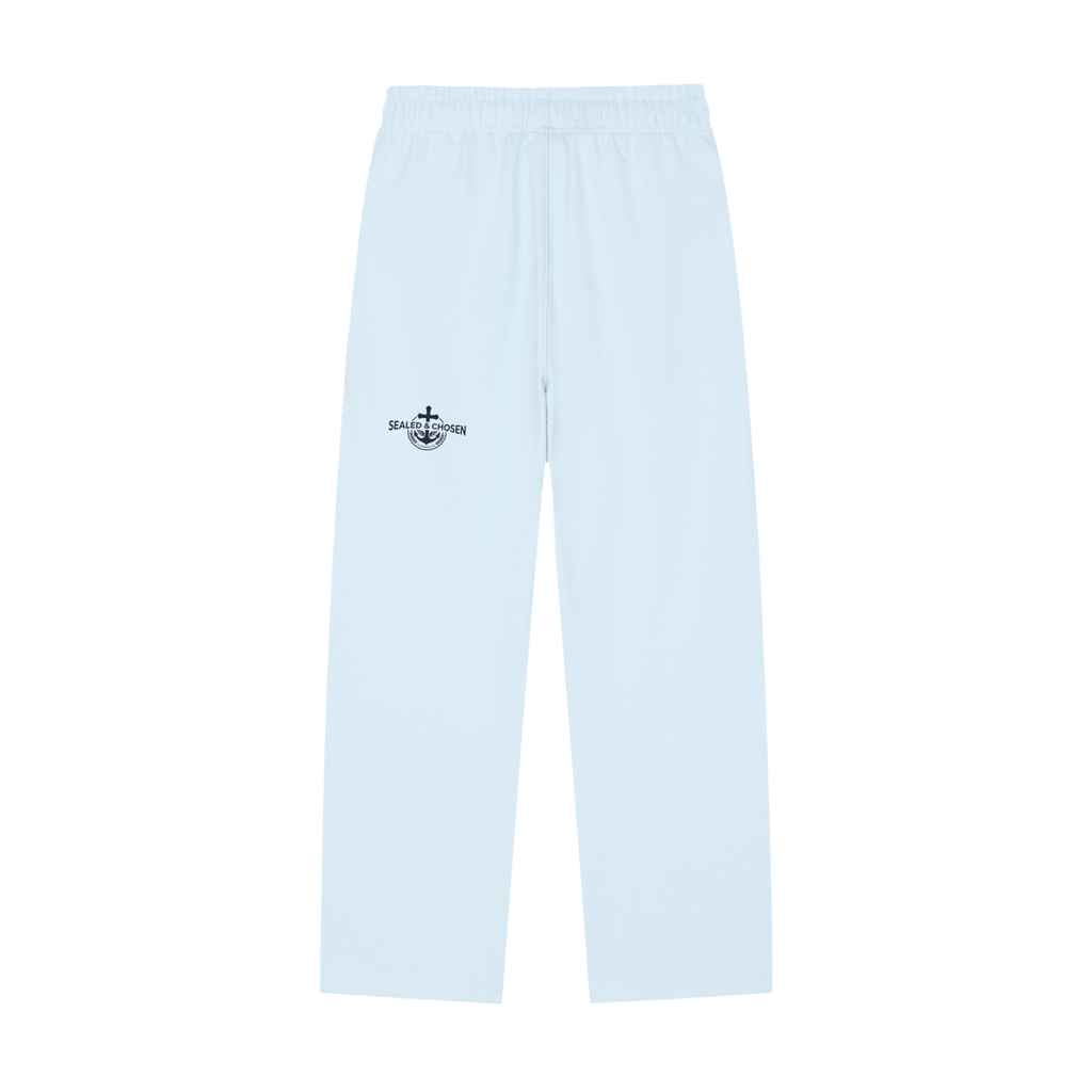 Solid Color Straight-Leg Sweatpants