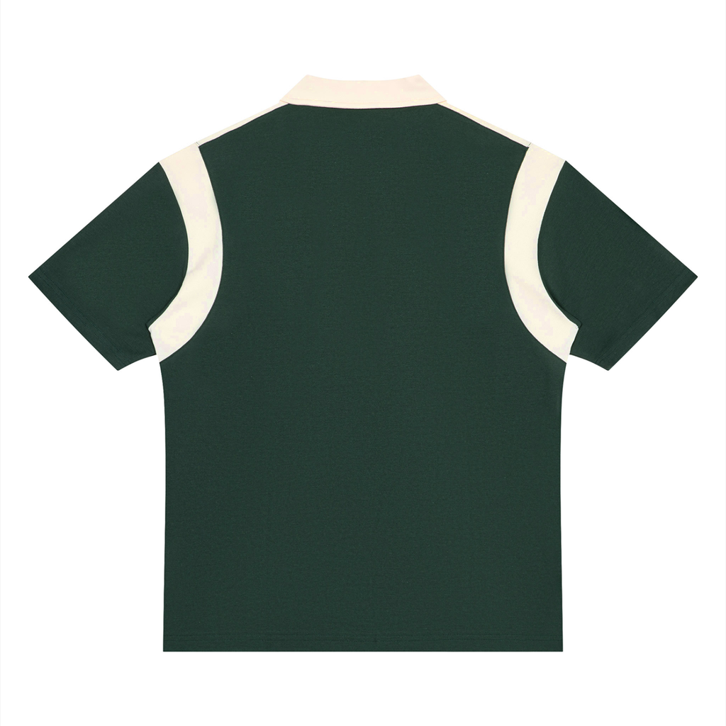 Unisex Color Block Quarter Zip Polo Shirt