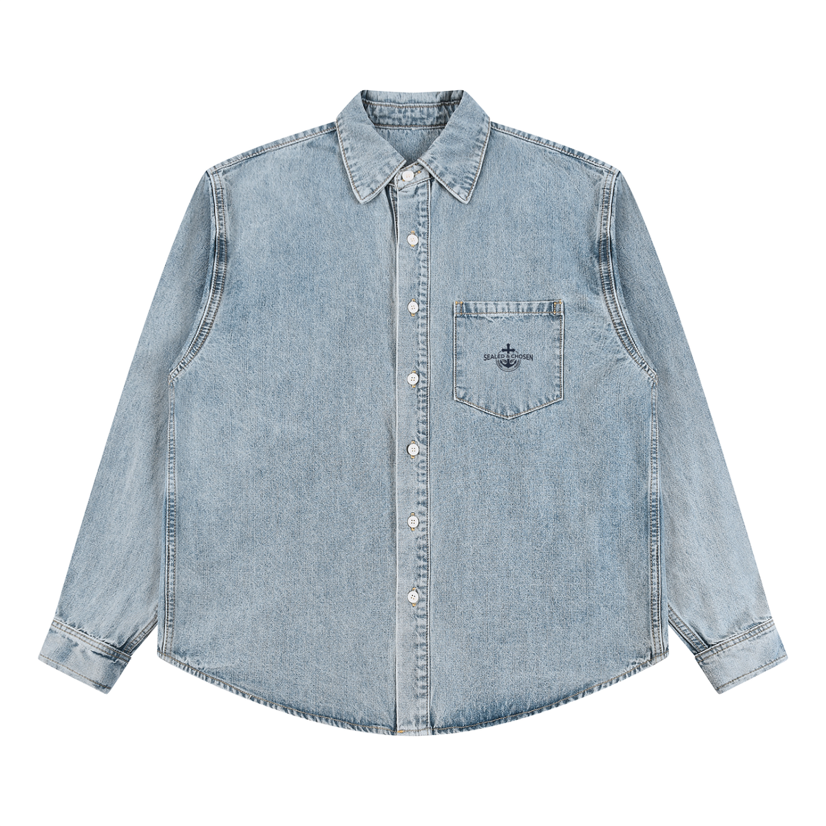 Unisex Vintage Wash Denim Shirt