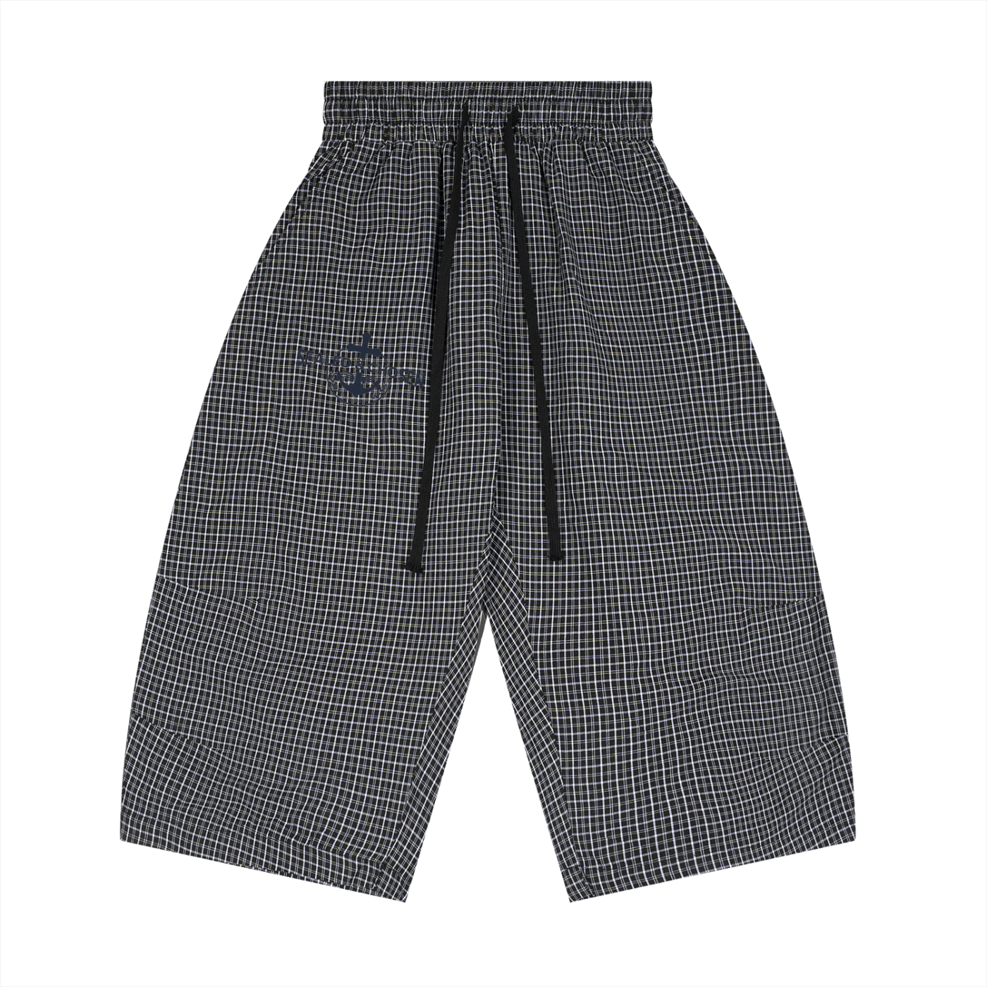 Unisex Plaid Loose Capri Shorts
