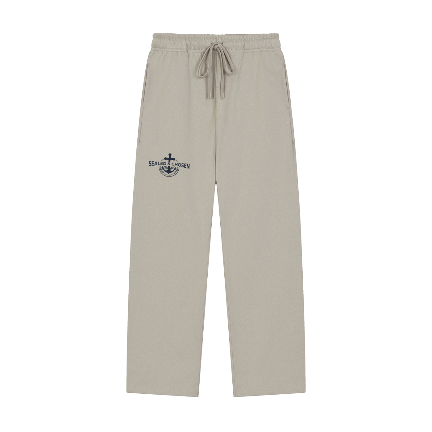 Solid Color Straight-Leg Sweatpants