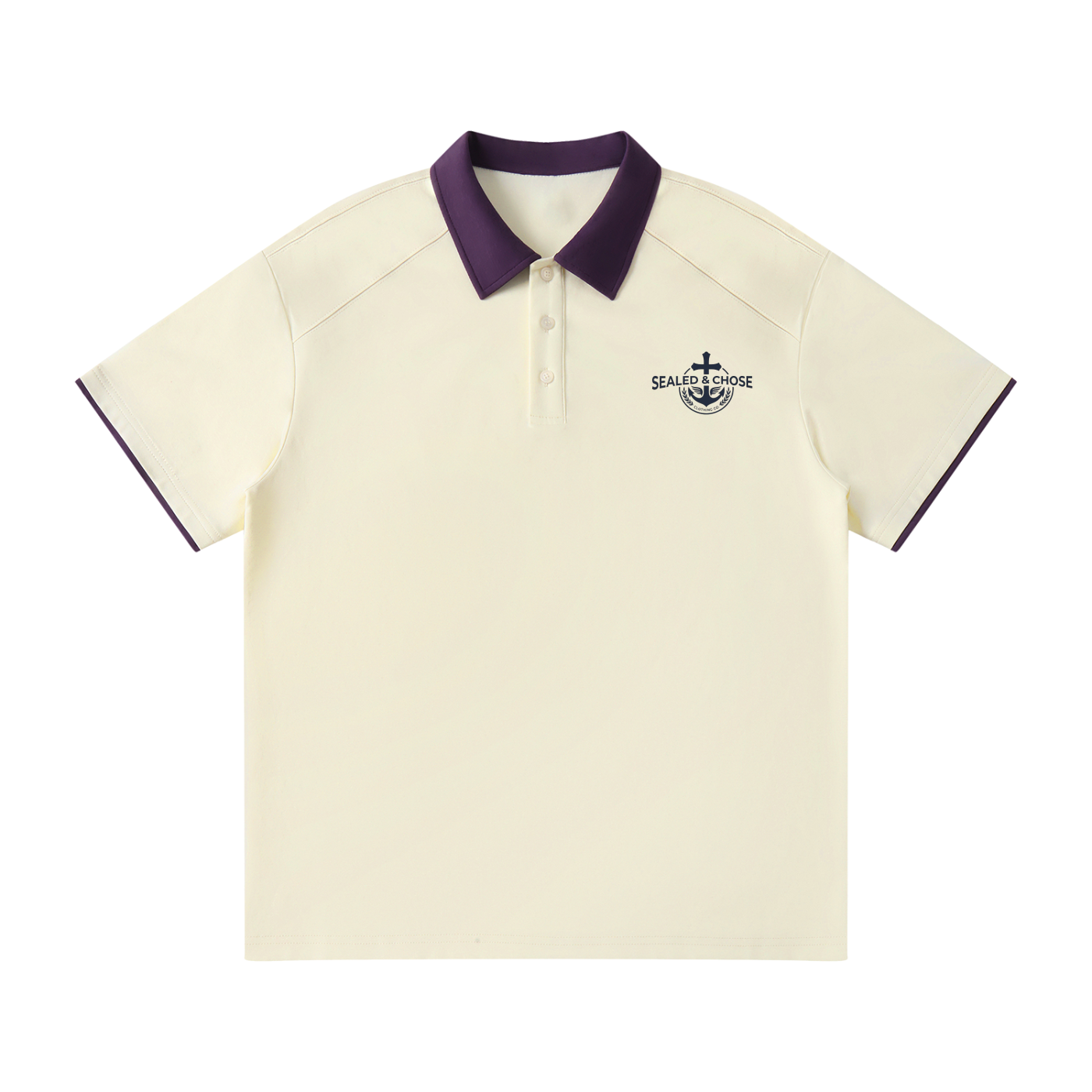 Contrast Collar Raglan Polo Shirt